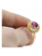 أسلوب فينتاج خاتم أميثست 14 كارت من الذهب الأصفر vrc059y